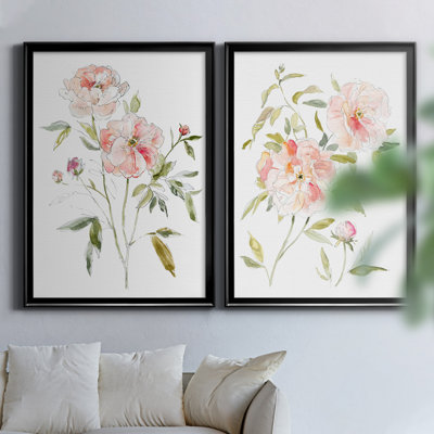 " Sketchbook Cottage Rose I " 2 - Pieces