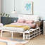 Lit plateforme en métal avec tablettes, armoire en bois, rangement simple blanc, armoire pour la décoration de la chambre à coucher-1576233677