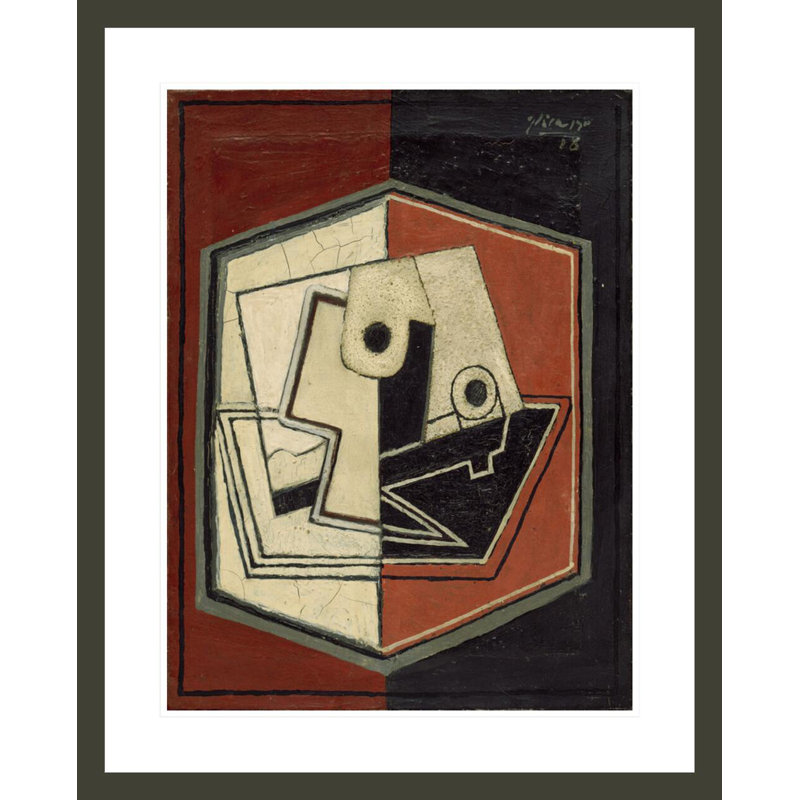 «Glass and Tube» par Pablo Picasso, impression giclée sur cadre, H 29,15 po x l 23,5 po