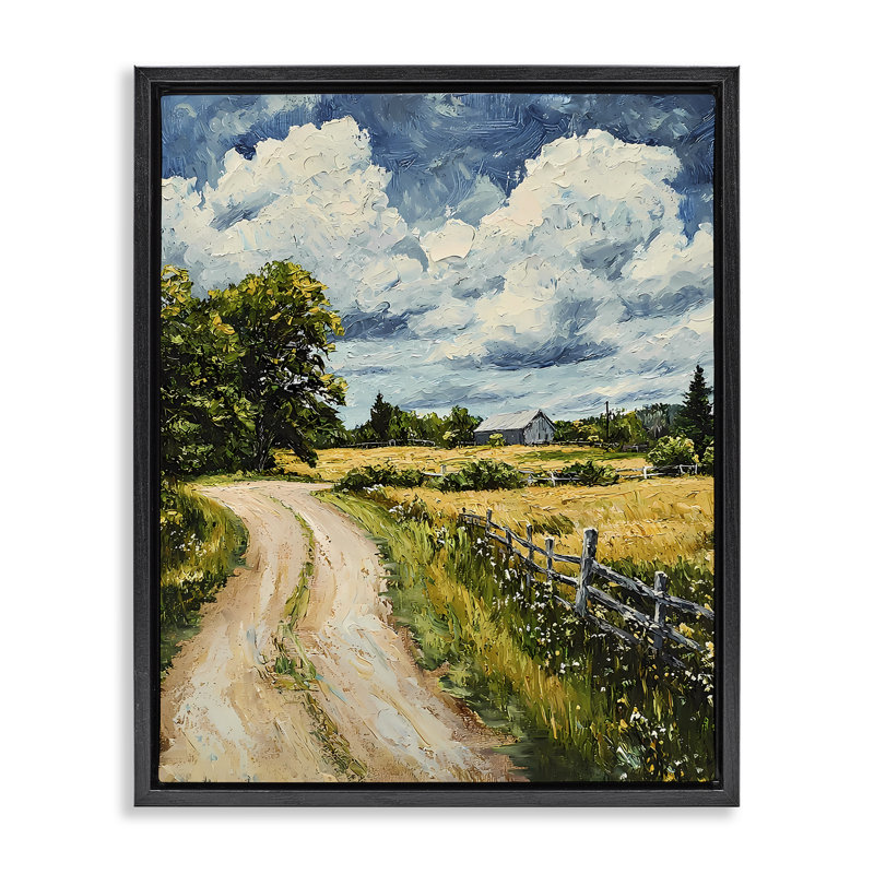 Impression sur toile avec cadre flottant noir Impasto, H 21 po x l 17 po, Cadre flottant noir de jais
