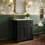 Armoire de meuble-lavabo autoportante 24 po avec rangement basculant et plateau en céramique, 2 portes à fermeture en douceur pour petits espaces-1225036692