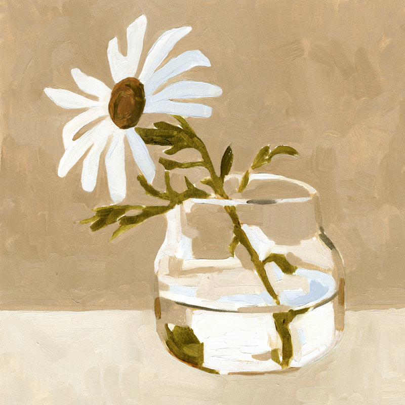 Solitary Daisy I by Emma Caroline - Wrapped Canvas Painting, 76cm H x 76cm W x 3.8cm D
