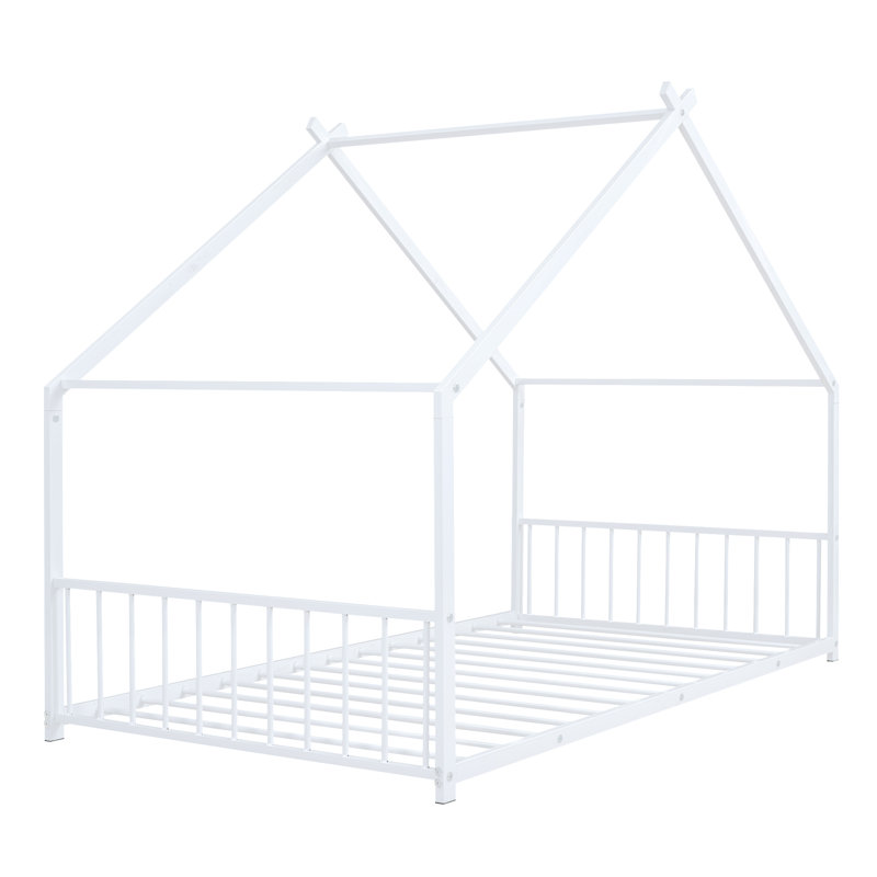 Tomita Metal House Bed, White, Twin