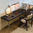 Black L-Shaped Solid Wood desk-108304571-108304573