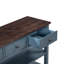 Console avec deux tablettes ouvertes, structure et pieds en bois de pin massif