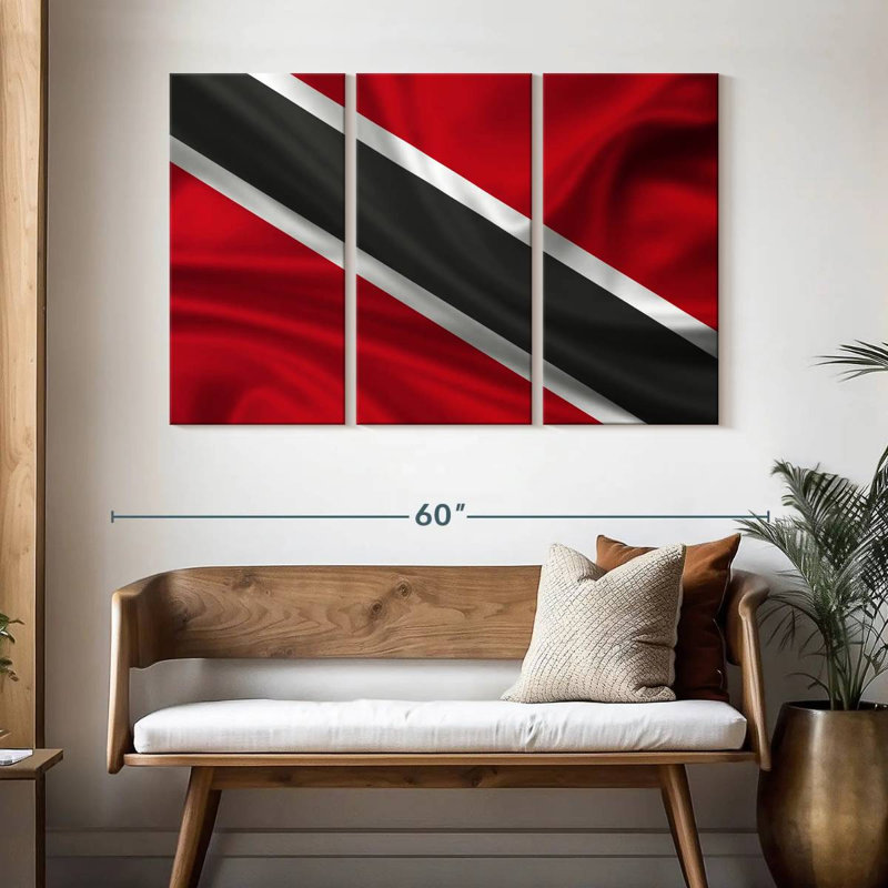 Drapeau en soie de Trinité-et-Tobago, H 32 po x l 50 po