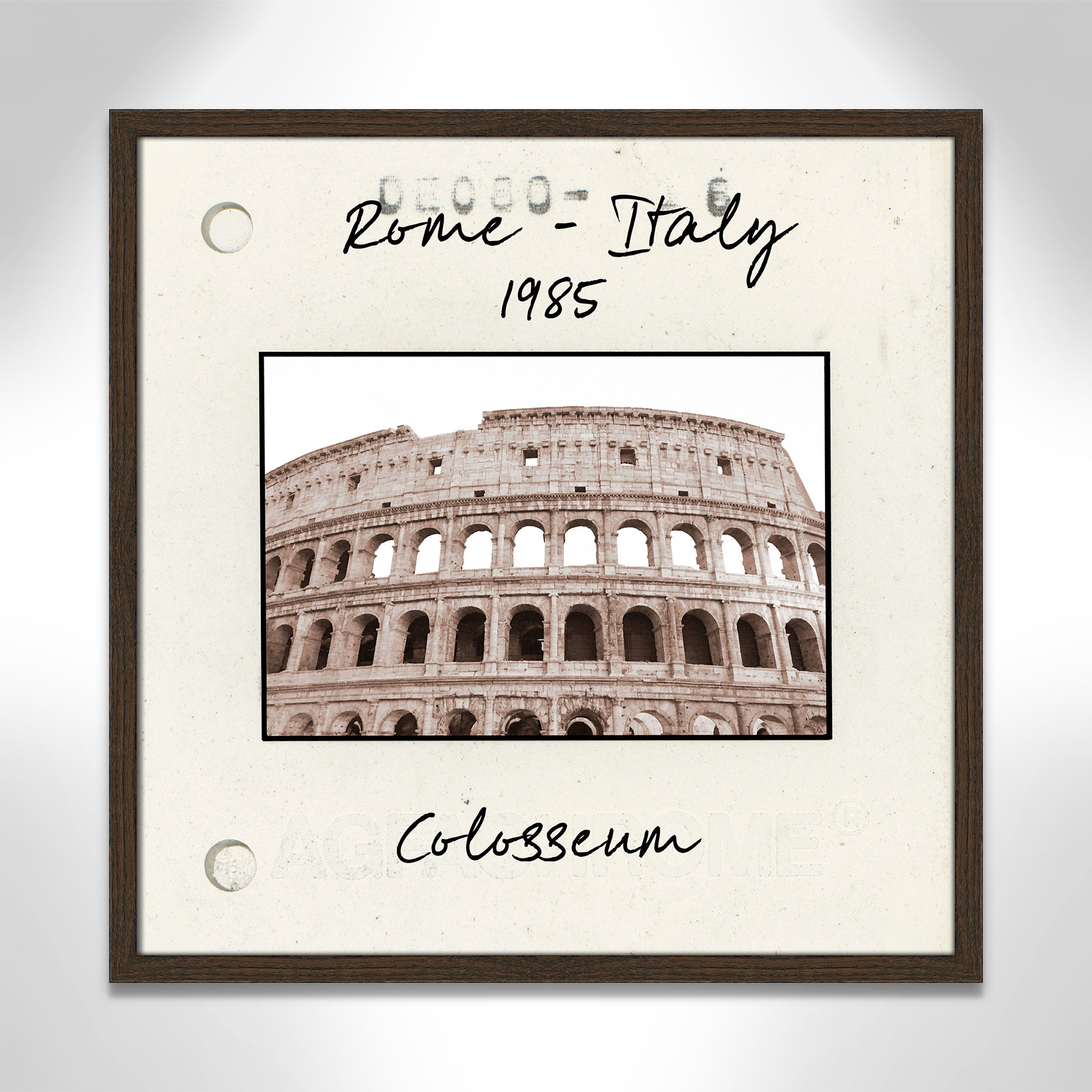 Rome, Italy - Colosseum Print by Natalie Carpentieri, Walnut Single Picture Framed Paper, 23.5" H x 23.5" W x 0.75" D