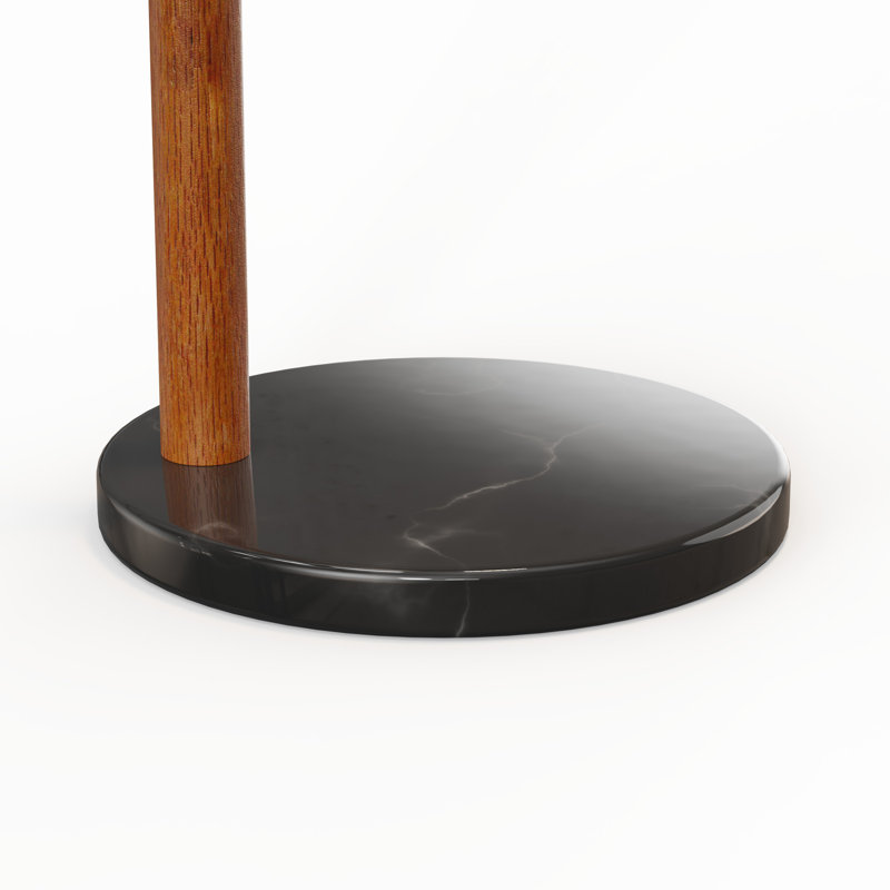 Lampe sur pied 63 po moderne pivotante réglable 63 po avec abat-jour en verre bullé transparent et base en marbre noir Corps en métal massif peint en noir pour le bureau