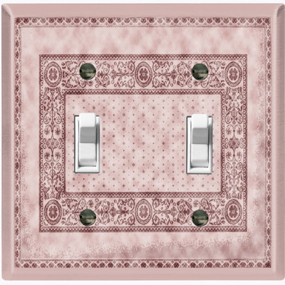 Couvercle de prise de courant en métal pour plaque d'interrupteur (impression de tapis vert lime élégant - double basculement)