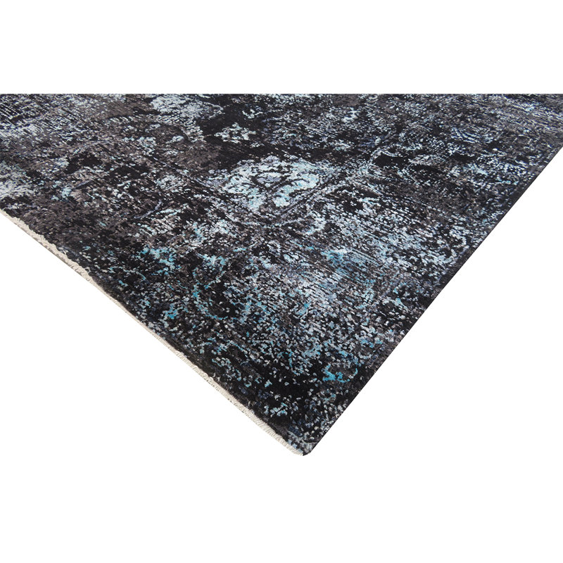 Oriental Area Rug in Silver, Rectangle 9' x 12'