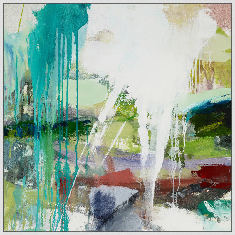 «Sweeping Green Pastures 2» par Christopher Kennedy - peinture sur toile à cadre flottant, H 51,5 po x l 51,5 po x P 2,13 po