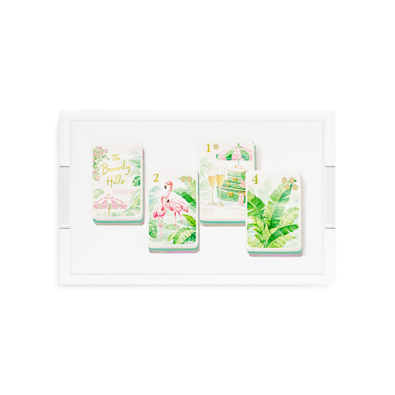 Mahjong Acrylic Decorative Tray, 12.5"W x 7.75"D x 2"H