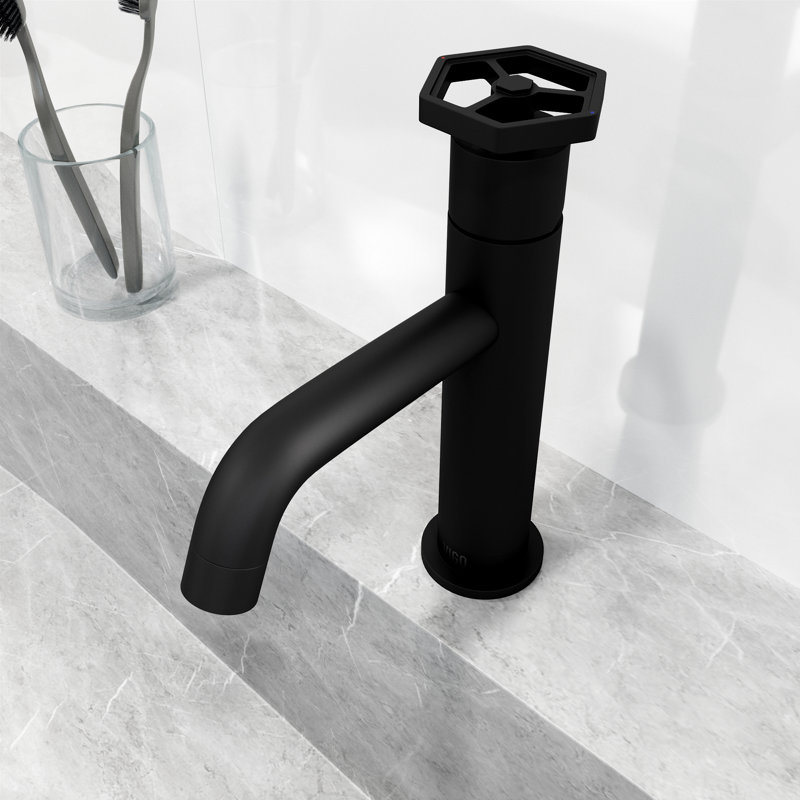 Ruxton 8" H Single Handle Single Hole Bathroom Faucet, Matte Black