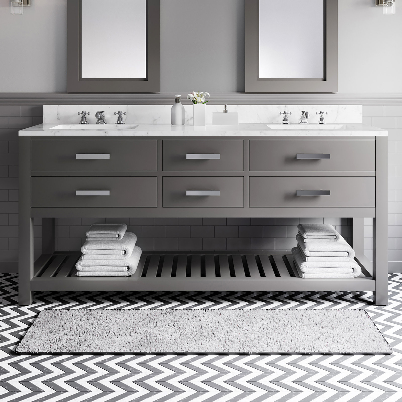 Cronin 72'' Double Bathroom Vanity, Cashmere Gray