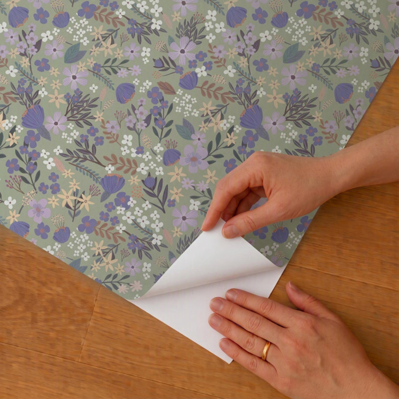Papier peint floral Margarida Sage Boswell, Sauge