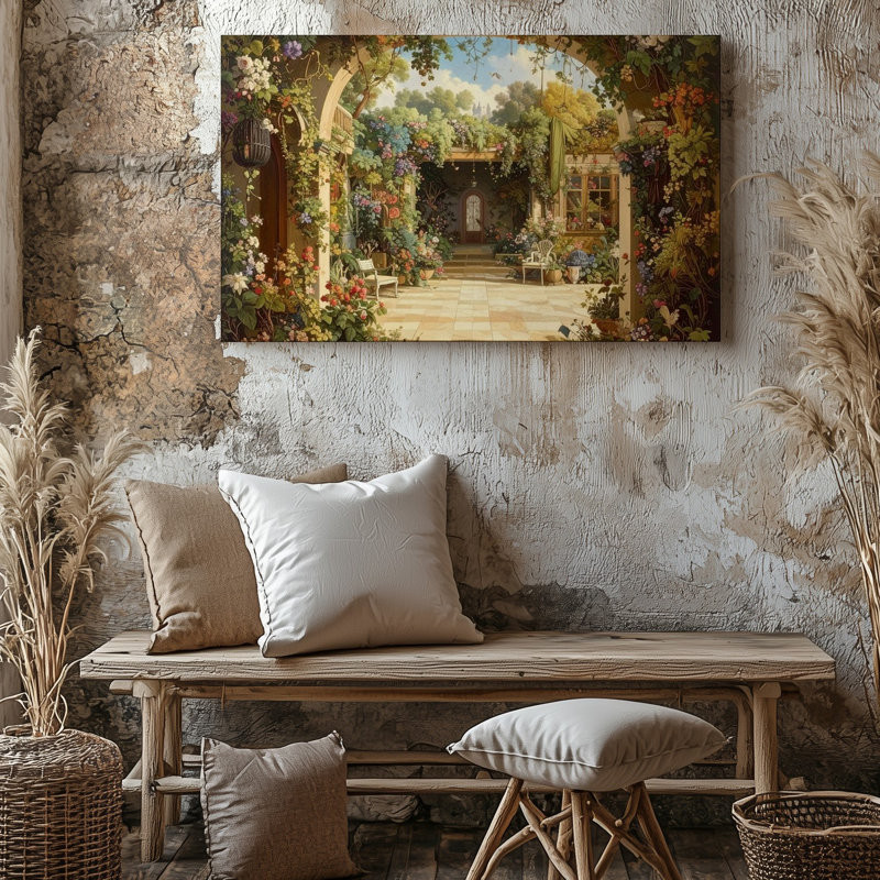 Toile cachée avec toile feuillage luxuriant, H 11 po x l 14 po