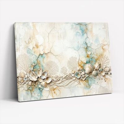 Ensemble de 1 tableau sur toile Coquillage et corail
