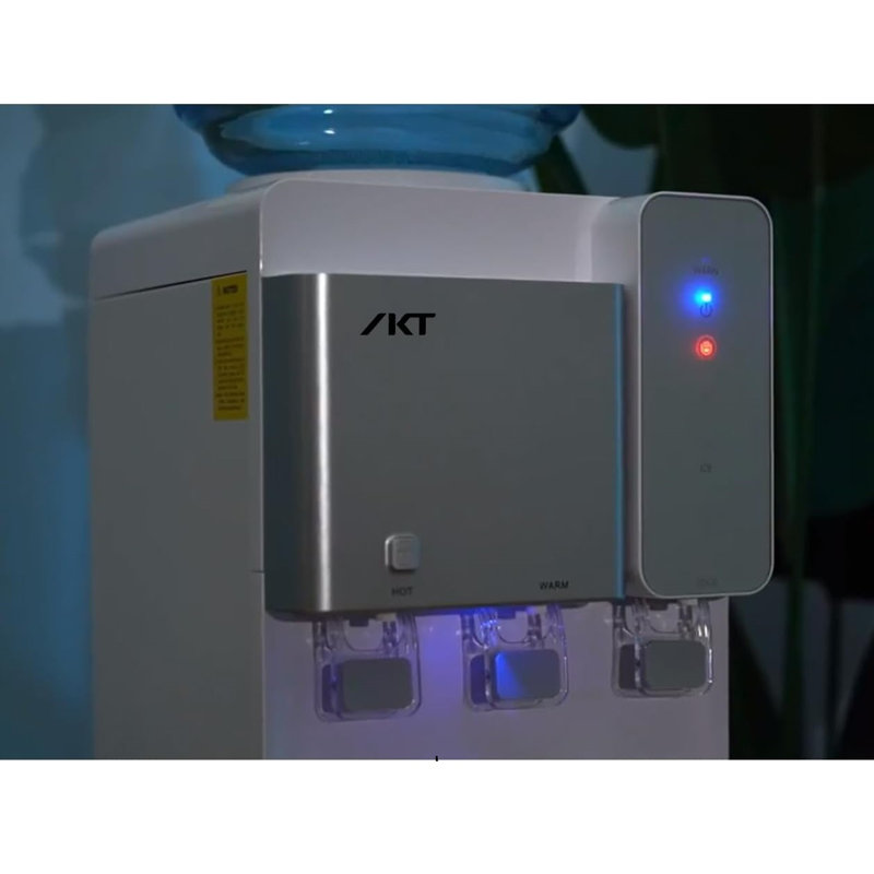 Ikt Top Load Water Dispenser Built-in Ice Maker For 3 Or 5 Gallon 3 Temperature Setting 27 Lbs Daily Capacity Night Light Child Safety Lock White