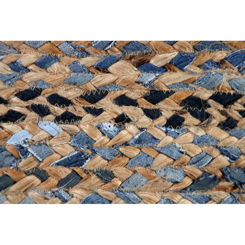 Cheyenne Striped Jute / Sisal Hand Woven Area Rug, Square 120cm