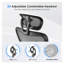 Chaise de bureau ergonomique avec support lombaire réglable - Chaise de bureau en filet avec accoudoirs 3D et appui-tête, chaise d'ordinateur pivotante inclinable pour le bureau personnel, noir et gris-121444481