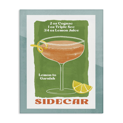 «Retro Sidecar Recipe», art mural sur toile par Deane Beesley