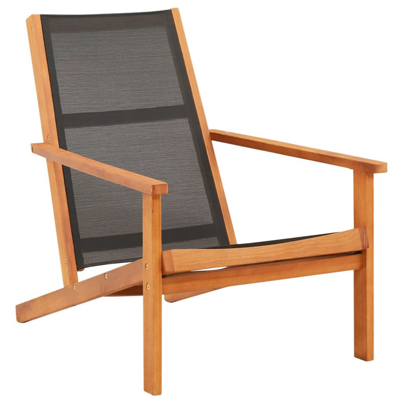 Farbourgh Eucalyptus Outdoor Lounge Chair, Black
