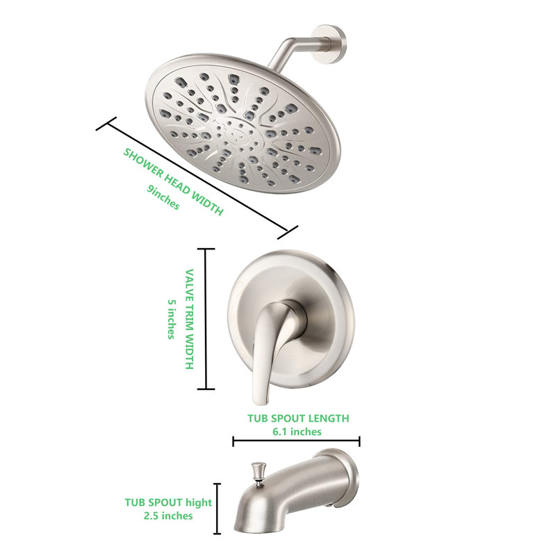 All-In-One Kit with Rough in-Valve, Brushed Nickel