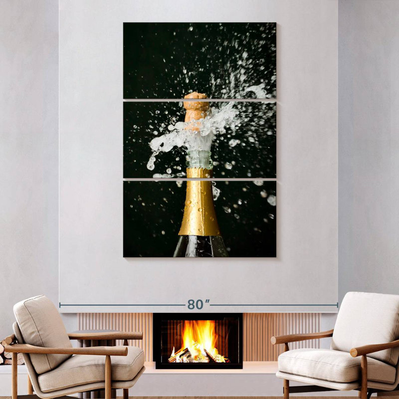 Yarlin Champagne Bottle, 74" H x 48" W