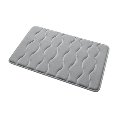  Gray Bath Mat, Super Absorbent Bathroom Rugs Non Slip, Quick Dry Bath Rugs, Machine Washable Shower Mat, Cushioned Carpet Bathmat for Bathroom Floor, Tub and Shower