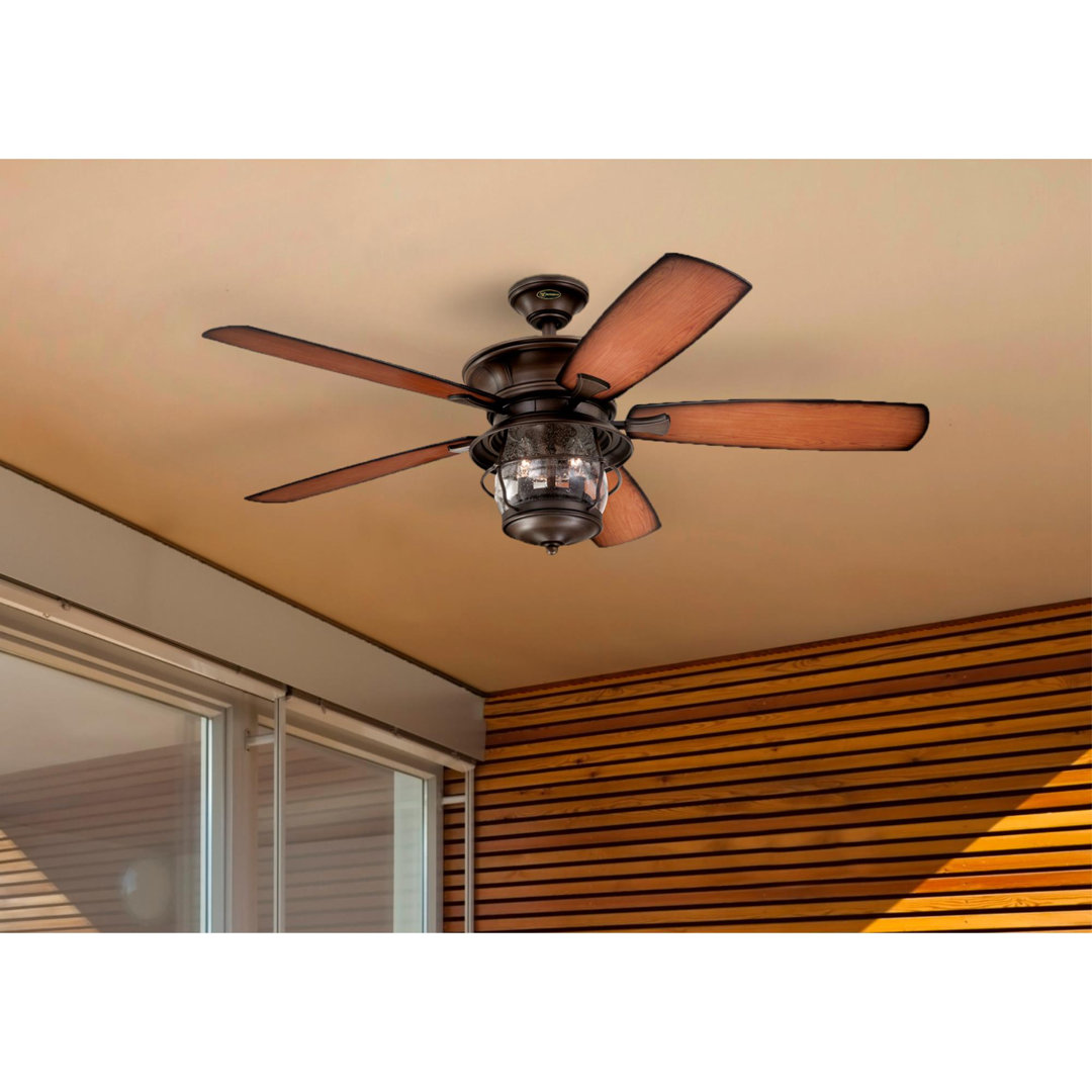 52" Yarrowsburg 5 - Blade Standard Ceiling Fan with Pull Chain and Light Kit Included Winston Porter 
