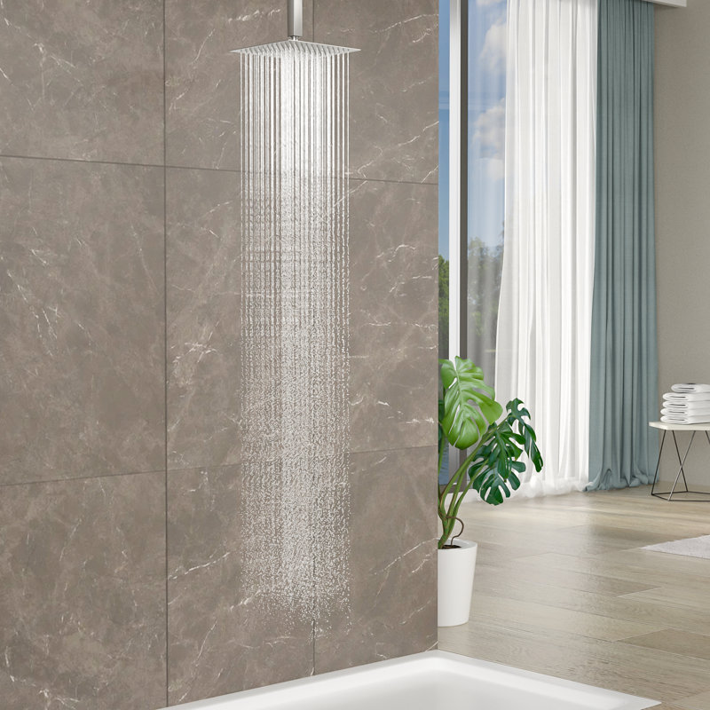 Rain Fixed Shower Head 2.5 GPM GPM, Brushed Nickel