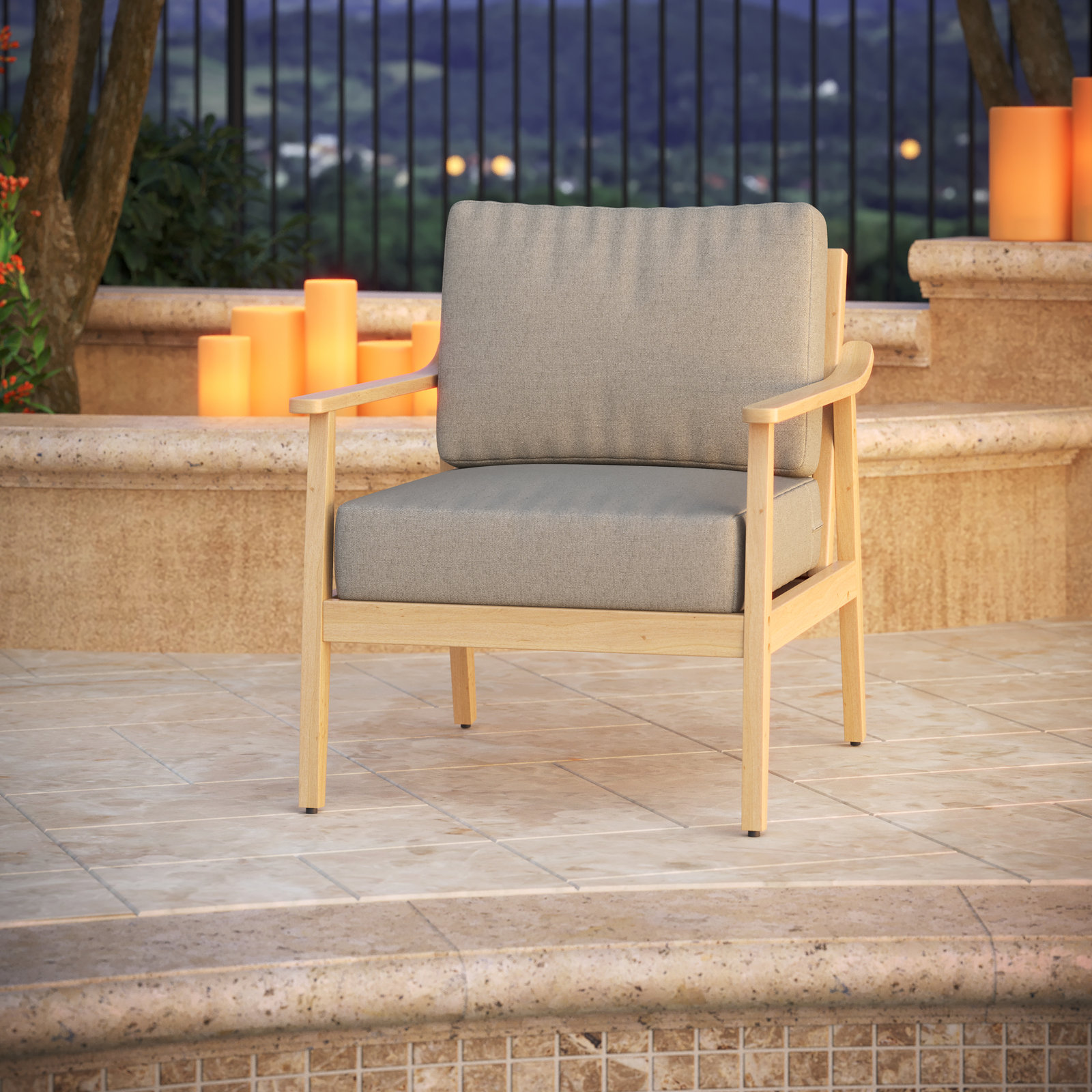 Lani 29" Sunbrella® Seat and Back Cushion, Spectrum Dove Sunbrella® Plainweave