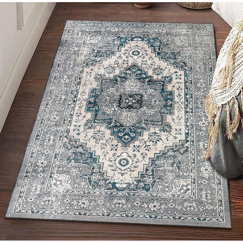 Mari Non-Slip Bath Rug, Blue