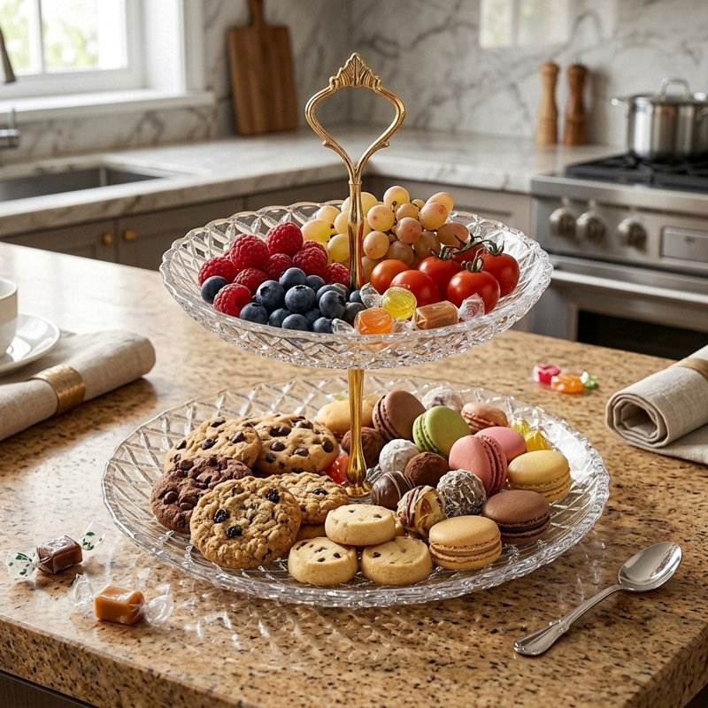 Fedor Glass Two Tier Plate