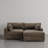 2 - Piece Upholstered Light Brown Faux Rabbit Fur Flannel Reversible Modular Sofa Living Room Sectional Couch with Pillows-926571007-926571003