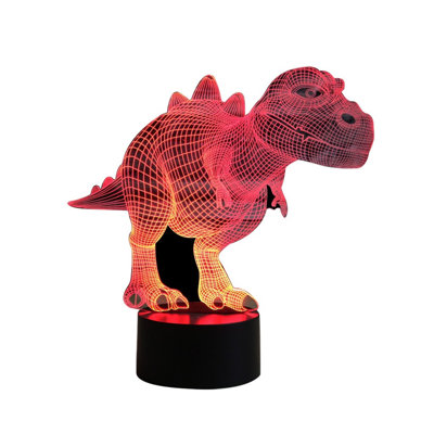 Lampe de chevet 3D dinosaure pour enfants avec changement de couleurs d'éclairage