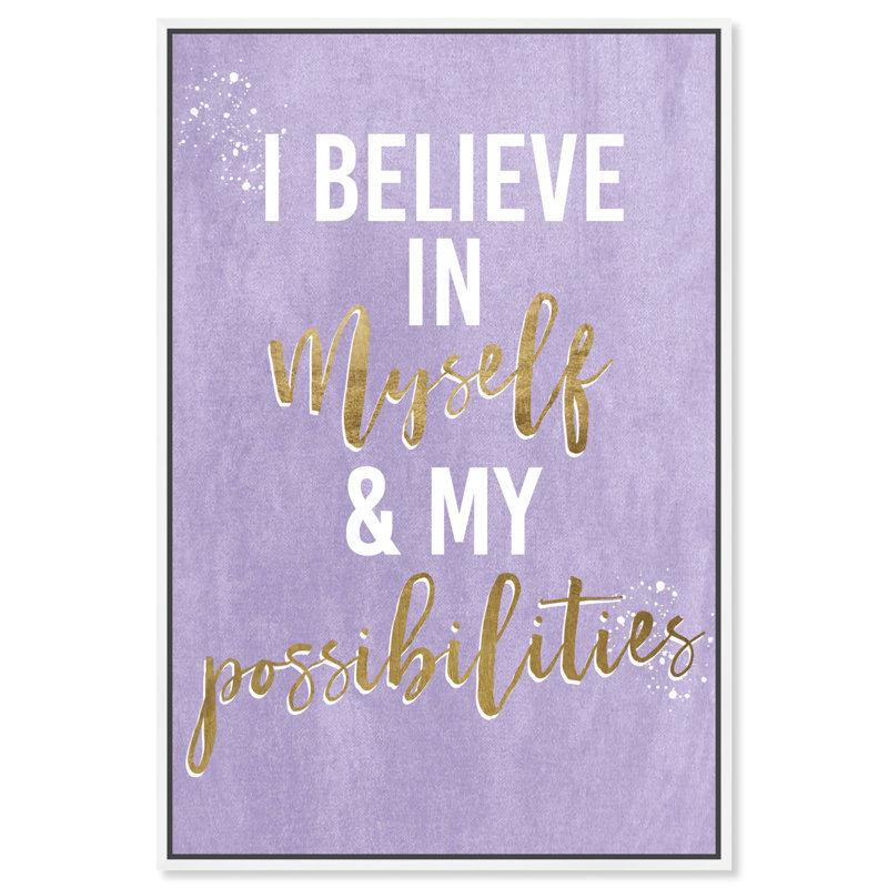 Empowered Women Quotes - Art textuel sur toile, Toile avec cadre blanc, H 36 po x l 24 po