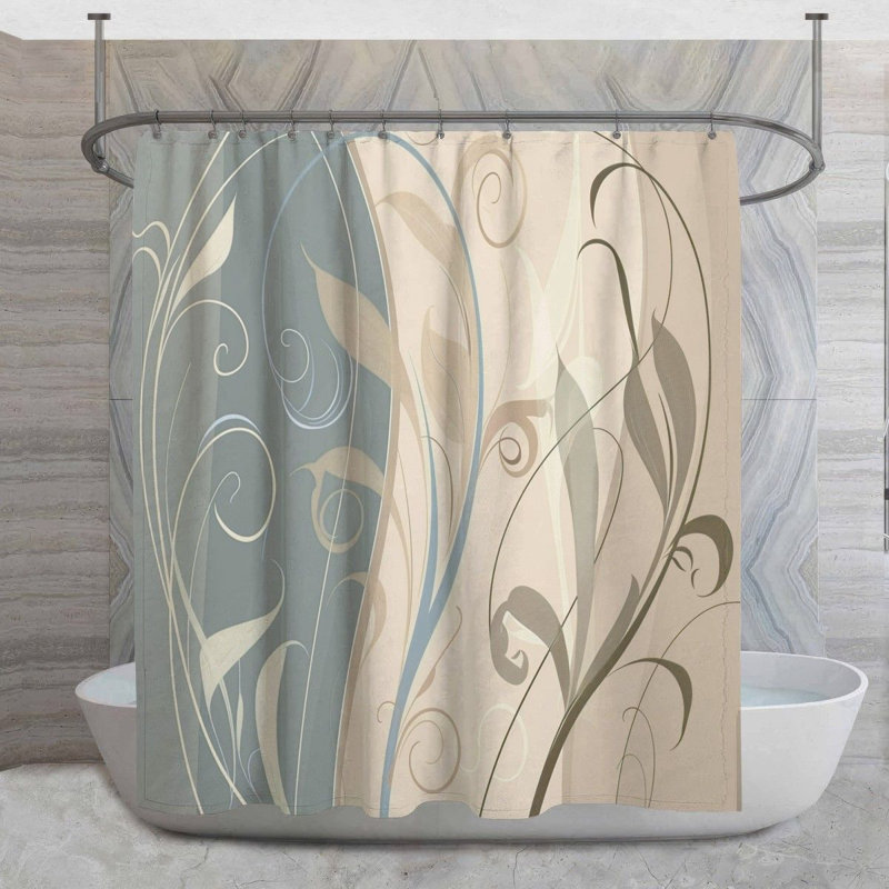 Rideau de douche tourbillonnant tourbillonnant - motif de salle de bain rafraîchissant 14090, H 93 po x l 70 po