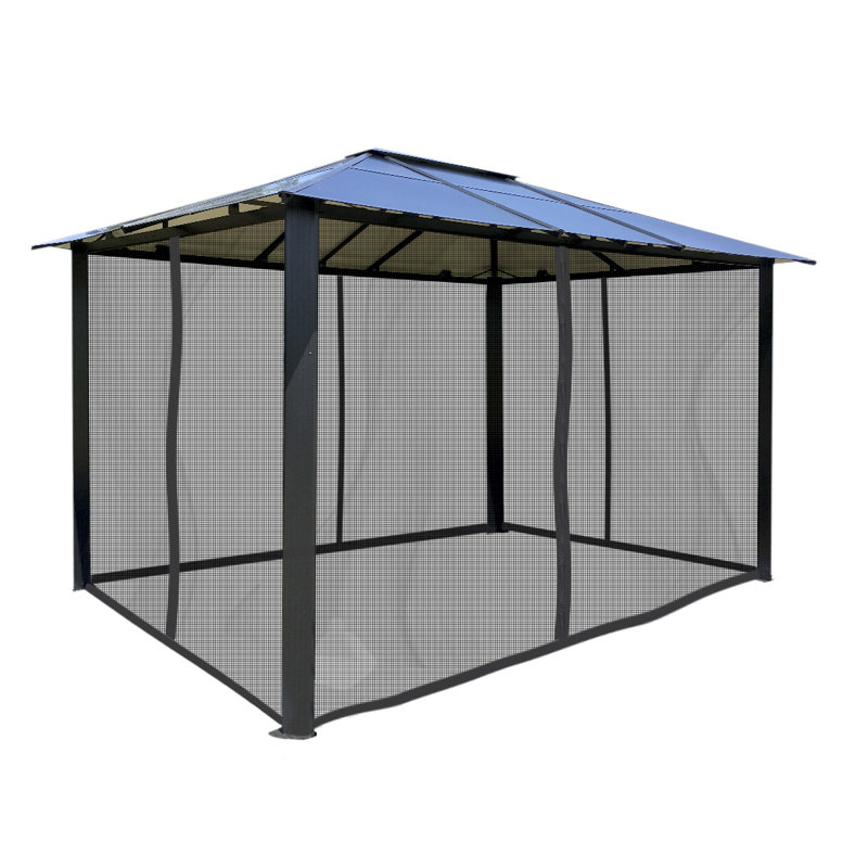 Durham Aluminum Patio Gazebo with Mosquito Netting, 13 Ft W x 11 Ft D