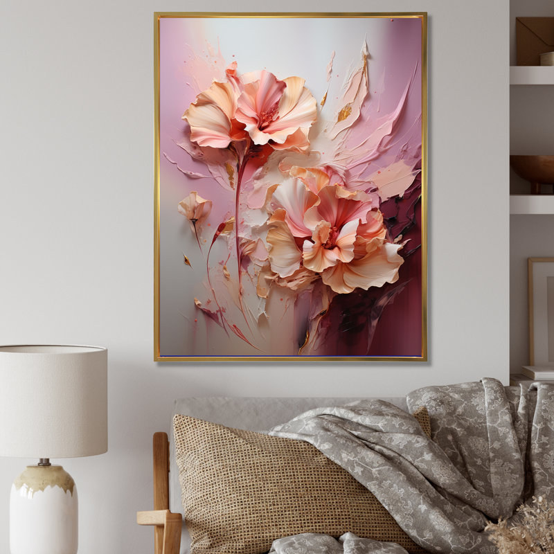 Orchidée élégante, rêve sur toile, H 40 po x l 30 po x P 1,5 po, Cadre flottant doré