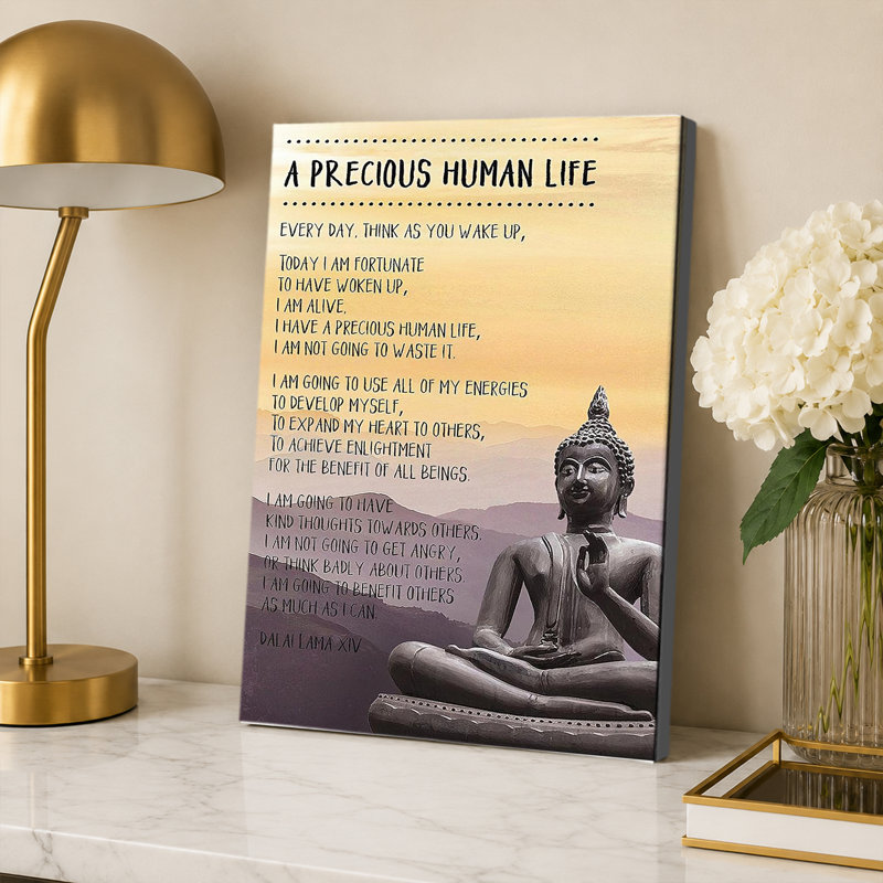 «Buddhist Meditation Spiritual Quotes», affiche inspirante sur toile, 12x18inch