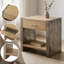 Table de chevet en bois avec 1 tiroir et compartiment ouvert, table de chevet industrielle pour chambre à coucher