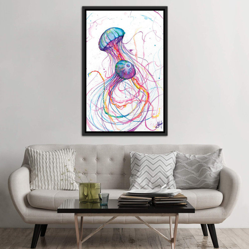 Art You You Jelly, H 60 po x l 40po x P 1,5 po, Toile avec cadre noir patiné