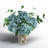 Hydrangeas Arranged in Glass Vase with Shells-1958215746