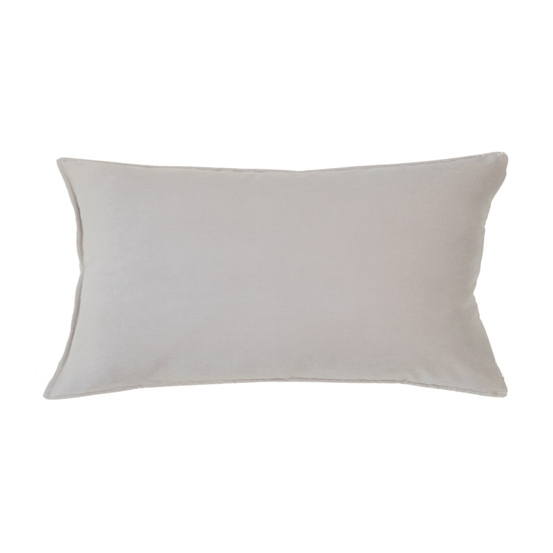 Franklin Washable Velvet Square Pillow Cover & Insert , 12"H x 26"W, Zinc