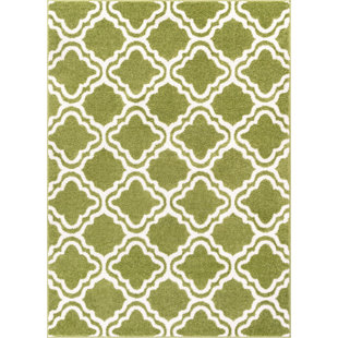 Abdulkadir Power Loom Lime Green/White Rug