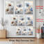 «Blue and White Floral», reproduction d'art sur toile tendue sur toile (ensemble de 3)-365131915