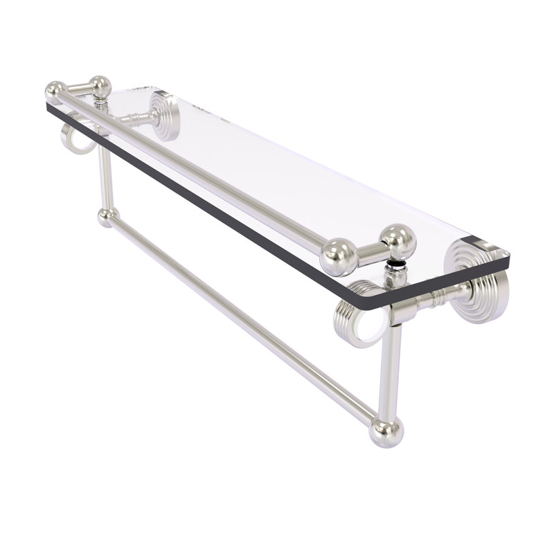 Support à tablette avec barre à serviettes Jarrell, H 5,5 po x l 22 po x P 6,8 po, Nickel satiné