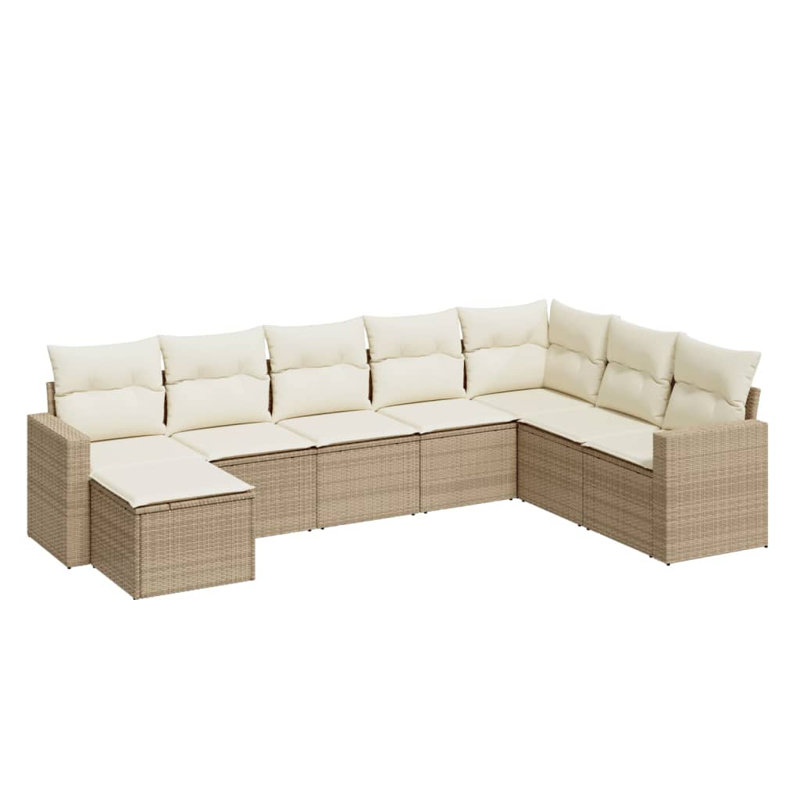 Ensemble de canapé de jardin Vidaxl beige, blanc crème