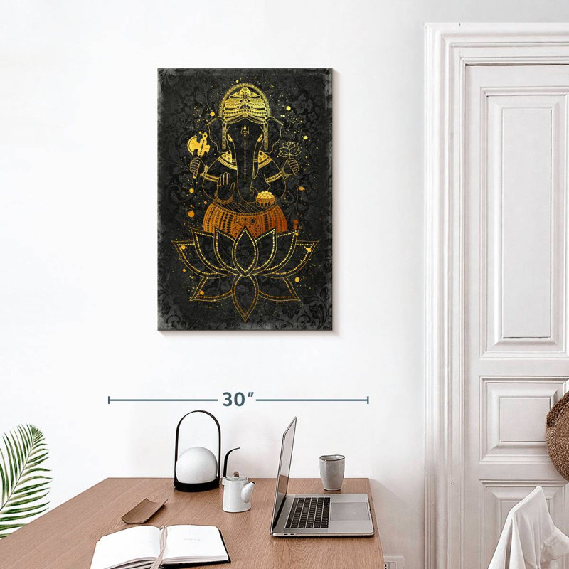 «Hindu God Ganesha», reproduction sur toile tendue, H 30 po x l 20 po x P 1,25 po